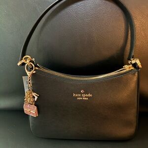 Kate Spade Black Shoulder Bag with Gold Details